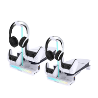 Pour PS5 Slim Support Horizontal Station De Recharge Accessoires Base De Refroidissement avec RGB LED Contrôleur Chargeur Dock De Charge