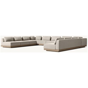 Ngoài trời Patio đồ nội thất bọc đệm phong cách rắn gỗ tếch sang trọng sofa cắt - Product Image 2