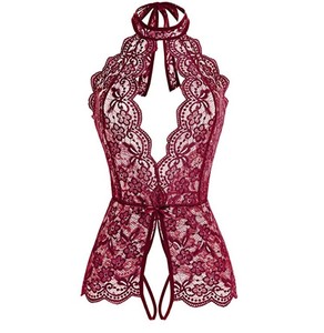 Fabricant de lingerie sexy : Pyjama en dentelle transparente, combinaison de nuit à lacets, tenue d'intérieur ouverte et détachable - Product Image 6