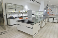 Table d'îlot de laboratoire en acier pour les sciences médicales, banc de travail de laboratoire dentaire, banc mural / mobilier de laboratoire dentaire