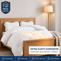Couette double/queen extra moelleuse, garnissage double, alternative au duvet, toutes saisons, régulatrice de température
