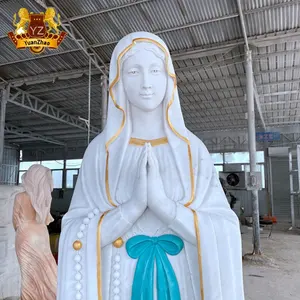 Estátua de mármore em tamanho real de pedra católica para decoração cristã personalizada escultura da Virgem Maria