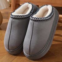 Productos de Dropshipping, Pantuflas de Plataforma de Felpa de Invierno 2025, Zapatos Cálidos de Algodón Antideslizantes para Mujer, Pantuflas para el Hogar