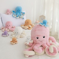 Boneka Gurita Berbagai Ukuran dan Warna, Isi Kapas PP, Super Lembut, Hadiah Ulang Tahun/Hari Raya untuk Pasangan, Mainan Claw Machine, Mainan Penghilang Stres