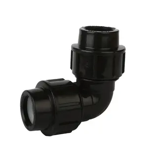 Hdpe conector de cotovelo, cotovelo de compressão 63mm 110mm pp, junção de tubulação preta