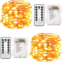 Boîte à piles étanche pour télécommande, guirlande lumineuse à fil de cuivre, lumières colorées à fil de cuivre, lumières LED d'intérieur à télécommande