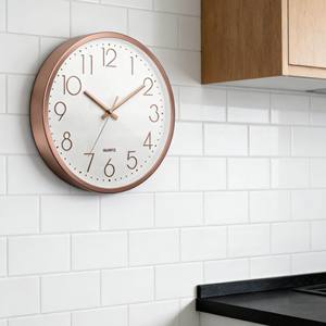 Stylish 12 Inch Rose Gold Metal Frame Quartz Hanging Wall <b>Clock</b> with 3D Numerals Silent <b>Movement</b> Modern Design - Product Image 3