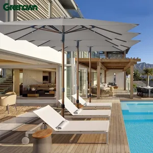 Mobilier d'extérieur Parasol pliable personnalisable à DEL Parapluies d'extérieur solaires pour le jardin Parapluies de patio pour le restaurant home shop