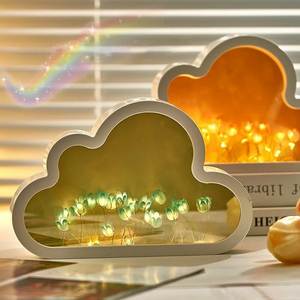 Decoración creativa <span class=keywords><strong>para</strong></span> el hogar hecha a mano DIY tulipán nube flor lámpara romántica LED nube tulipán espejo luz nocturna <span class=keywords><strong>para</strong></span> dormitorio niñas regalo - Product Image 5