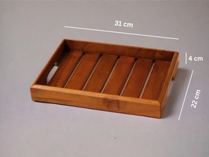 Plateau de service en bois d'acacia avec poignée suspendue, plateau à compartiments <span class=keywords><strong>pour</strong></span> fromage, fruits, noix, collations - Product Image 2
