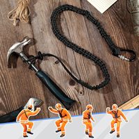 Cordon de sécurité anti-chute robuste rétractable en polyester avec mousqueton et verrouillage à vis, réglable, avec cordon élastique pour protection contre les chutes