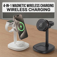 Pengisi Daya Nirkabel Magnetik Multifungsi 3-in-1 15W, Kipas Pendingin Semikonduktor TEC, Dudukan Pengisian Cepat 25W untuk iPhone
