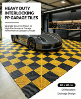 Dalles de sol de garage emboîtables en plastique PP robuste avec drainage pour atelier de detailing automobile, atelier, garage à domicile