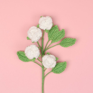 Rosas de burbujas de cuatro cabezas tejidas a mano, flores artificiales de hilo creativas, decoración para sala de estar, regalo para el Día de San Valentín - Product Image 6