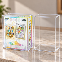 Étui magnétique en acrylique personnalisable pour boîte cadeau de cartes à collectionner anime jaunes, épaisseur 5 mm, protection UV, aimant N52, logo personnalisé, transparent