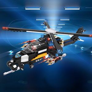 Woma Đồ Chơi Mô Hình Xây Dựng Đồ Chơi Thiết Lập Trẻ Em Cảnh Sát Thành Phố Máy Bay Trực Thăng <span class=keywords><strong>SWAT</strong></span> Đội Xe Chiến Đấu Tàu Ngầm ABS Nhựa Xây Dựng Trò Chơi - Product Image 3