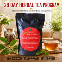 Thé Minceur Herbal 28 Jours Ventre Plat Thé Naturel Gestion du Poids Détox Sachets de Thé Vert OEM Marque Privée Vente en Gros