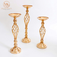 Centre de table moderne de luxe pour cérémonie de mariage, vase à fleurs en métal argenté et doré, style court