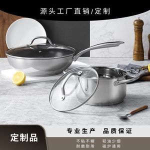 Deshilang Denuo Stainless Steel Cookware Set 2 Piece Frying Pan Soup Pot Non Stick Oven Safe - Product Image 5