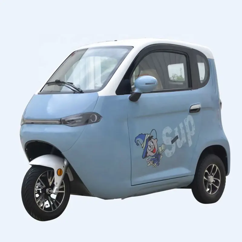 1500W 60V 80ah 85Km Ingesloten Elektrische Riksja Driewieler Bromfiets Tuk Tuk Auto 2 Deurs Driewielige Elektrische Fiets