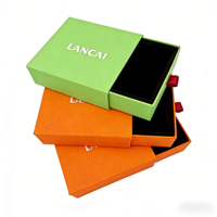 Boîte à tiroir rigide en carton pour emballage cadeau de luxe avec coulisseau coulissant pour bijoux et cadeaux, boîte en papier sur mesure, faible MOQ