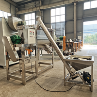 Ligne de production de poudre détergente automatique haute capacité, mélangeur à ruban en acier inoxydable 500-1000L, système de mélange, séchage et emballage haute performance