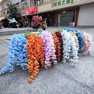 उच्च मोटाई वाली शादी की सजावट 3.6 फीट रंगीन थोक बिक्री रेशम की शाखाओं को सफेद विस्टेरिया लटका हुआ फूल - Product Image 6