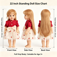 Poupée Reborn réaliste de 22 pouces, corps entièrement en vinyle, aspect de nouveau-né, vêtements assortis, personnalisable, vente en gros, cadeau