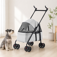 Poussette pliable 360° pour chien et chat, version améliorée °   Poussette de voyage à double frein, 4 roues, auvent en maille, vente en gros OEM