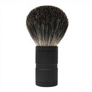 Brosse à raser pour homme de qualité supérieure avec logo personnalisé, poils synthétiques en nylon, manche en métal, pour le soin de la barbe - Product Image 3