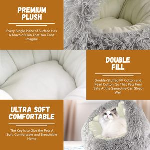 Large Arctic Fleece <strong>Pet</strong> Cave <strong>Bed</strong> by Manufacturer Modern Fashion Winter Warm Nest for Cats and Dogs Fluffy Cushion Calming <strong>Beds</strong> - Product Image 2
