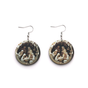 Pendientes de Acrílico Ecológicos Totalmente Gestionados, Diseño de Pintura al Óleo de Pascua Unisex, Venta Directa de Fábrica - Product Image 5
