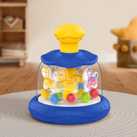 Jouet éducatif pour enfants : carrousel tournant pour la reconnaissance des couleurs et l'apprentissage précoce des bébés, avec des jeux de pression et de rotation à thème de dessins animés