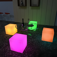 50CM LED Cube extérieur énergie solaire élégant chaises de Bar pour Bar boîte de nuit salon hôtel fête événements siège étanche meubles