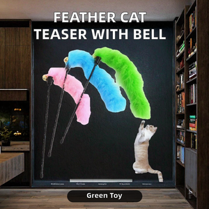 Juguete Masticable para Gatos con Plumas de Dibujos Animados, Ecológico y de Alta Calidad, con Campana, Hecho de Plástico Resistente - Product Image 2