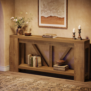 Tribesigns Consolle Extra Lunga Stile Fattoria da 180 cm con Vano Portaoggetti, <span class=keywords><strong>Tavolo</strong></span> da Divano in Legno per Ingresso e <span class=keywords><strong>Soggiorno</strong></span>, Marrone - Product Image 2