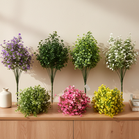 Flores Artificiales de Eucalipto de Alta Calidad, Simulación de Plantas de Arbustos de Plástico en Múltiples Colores, Decoración para el Hogar y Hoteles para Fiestas