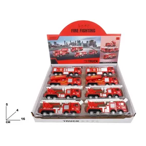 Camion de pompiers 1:55 en alliage moulé sous pression, ensemble de véhicules jouets à rétrofriction pour enfants de 5 à 7 ans - Product Image 1