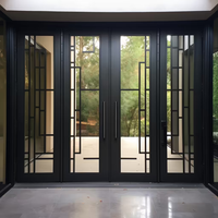 CBMMart Nouveau design isolation phonique verre trempé bois aluminium porte pour maison porte d'entrée extérieure villas bâtiment
