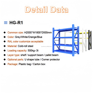Étagères de stockage d'entrepôt robustes et réglables, rayonnages industriels en acier, étagères de stockage pour entrepôts - Product Image 2