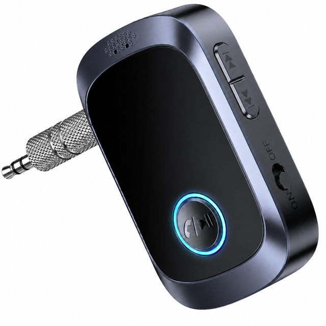 C86 Rechargeable Bluetooth Wireless Receiver Speaker Car Headphones AUX Connector Universal Adapter