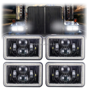 ไฟหน้า LED รุ่น MS-4686D ขนาด 4x6 นิ้ว สำหรับเปลี่ยนใส่รถบรรทุก Peterbilt Kenworth Freightinger <span class=keywords><strong>Ford</strong></span> Probe Chevrolet Oldsmobile Cutlass จำนวน 4 ชิ้น - Product Image 1