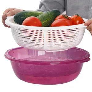 Lavabo en plastique transparent, pour évier, salle de bain, lavage des fruits et légumes, séchage, panier de rangement