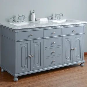 60inch Grey Bathroom Cabinet Classic Cabinet Bathroom Vanity With Leg