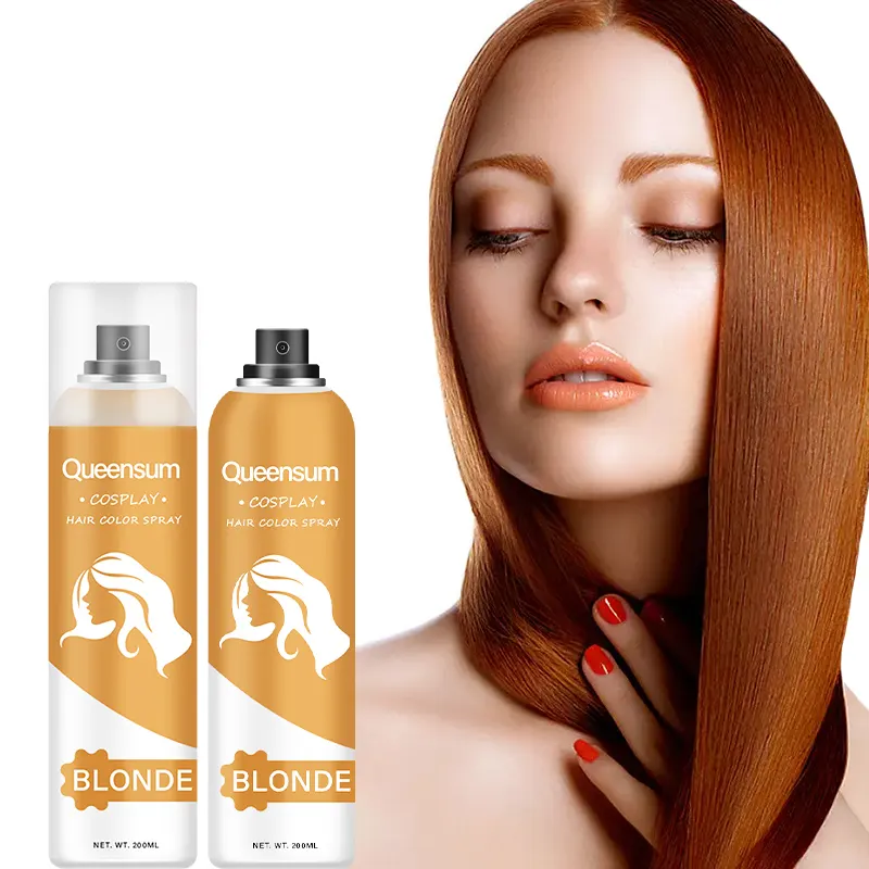 Washable Non-Toxic Colored Hairspray Temporary Hair Dye Aerosol Private Label Color Hair Spray For Party Hair Spray Paint