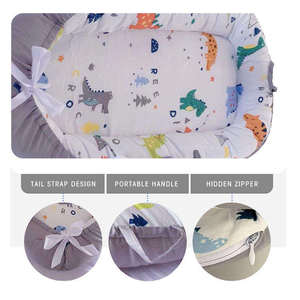 Nido para Bebé, Cuna, Colchón para Recién Nacido, Cojín de Maternidad, Cama de Viaje Plegable y Portátil, Juego de Cama para Bebé con Estampado 100% Algodón - Product Image 2