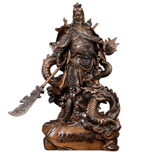 Vente en gros de statues de bouddha en résine Sculpture en bois <span class=keywords><strong>Guan</strong></span> <span class=keywords><strong>Di</strong></span> <span class=keywords><strong>Guan</strong></span> Yu Statue de bouddha Décoration intérieure - Product Image 1
