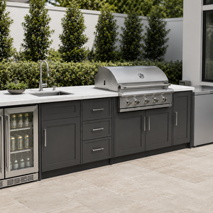 Cuisine barbecue extérieure  et station de grill pour villas Four électrique encastré sur mesure et gril en acier inoxydable - Product Image 3