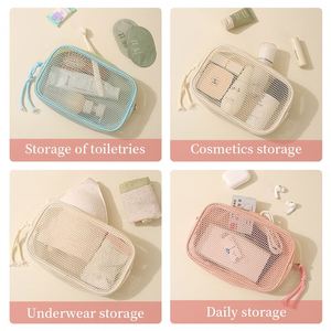 Mesh Fabric Wash Bag Portable Travel <b>Makeup</b> Bag Mesh Cosmetic Bag for Toiletry <b>Case</b> - Product Image 6
