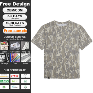 卸売り釣りTシャツフェード & シュリンク耐性ハンティングシャツ男性用コンフォートストレッチ素材ウォッシュアウトカモフィッシングシャツ - Product Image 1